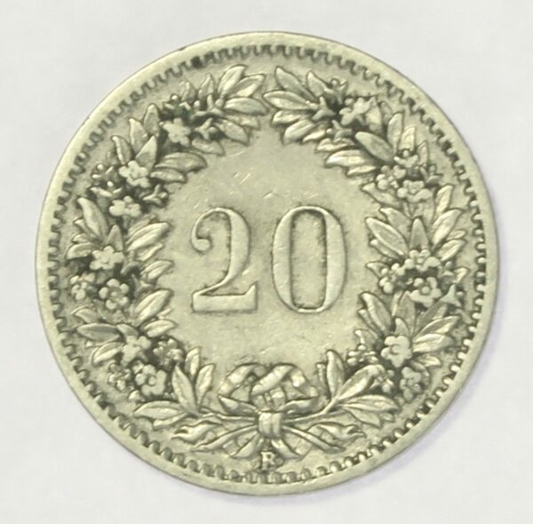 Swiss 20 Rappen 1887 scarce
