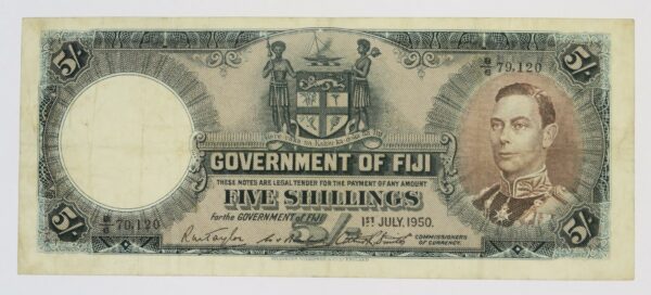 Fiji Five Shillings 1950