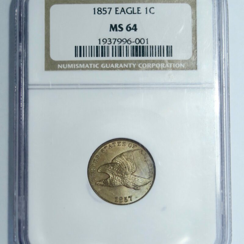 Flying Eagle Cent 1857, MS64