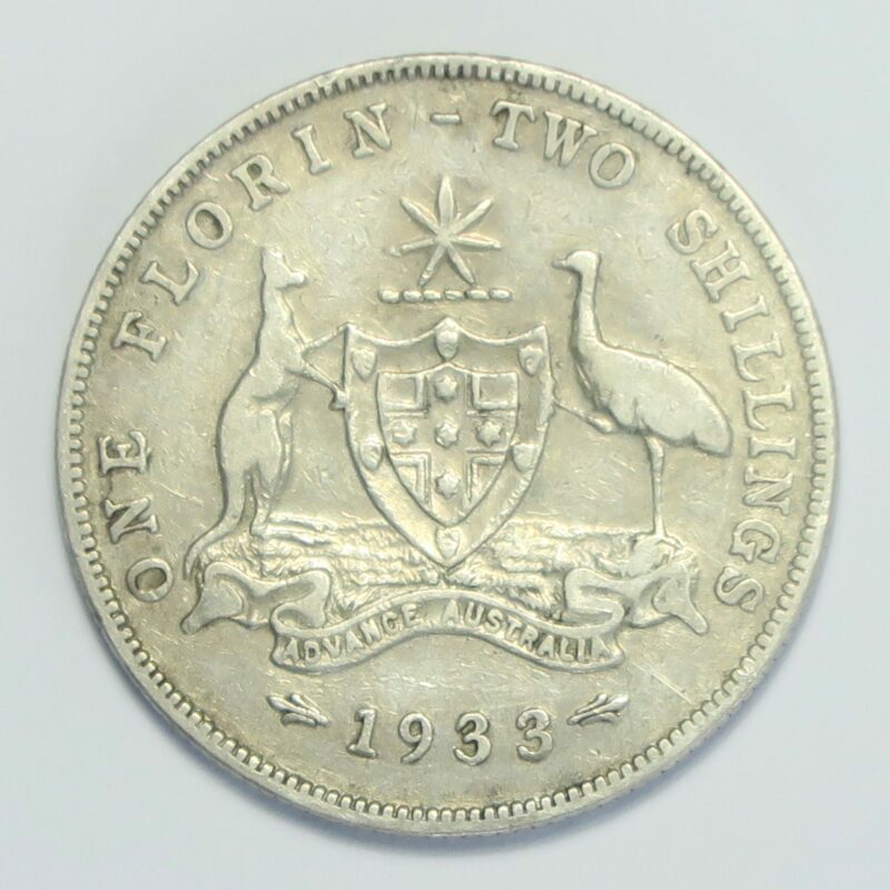 Australia Florin 1933 Scarce date