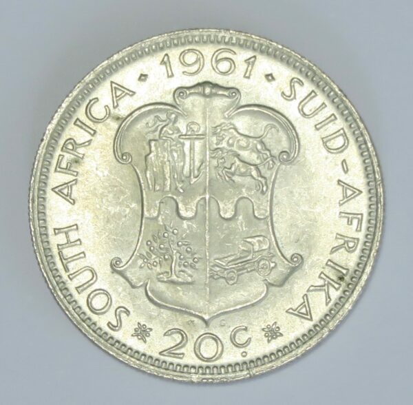 Sth Africa 20 cent 1961, Silver