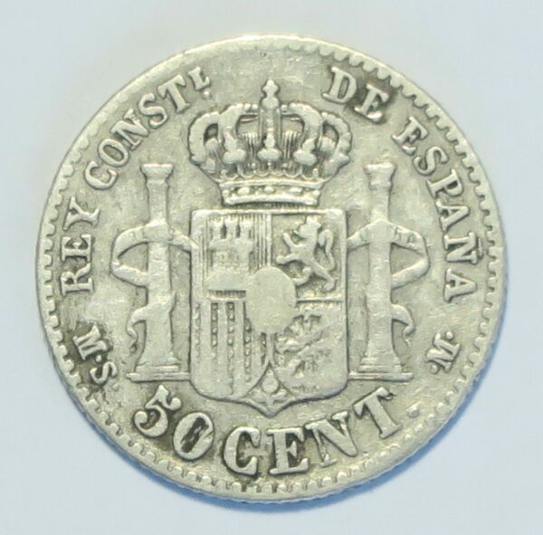 Spain 50 centimos 1870