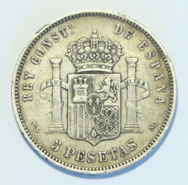 Spain 5 Pesetas 1884