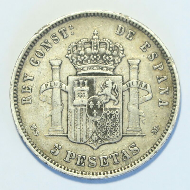 Spain 5 Pesetas 1884