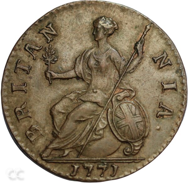 George III,Halfpenny 1771, EF