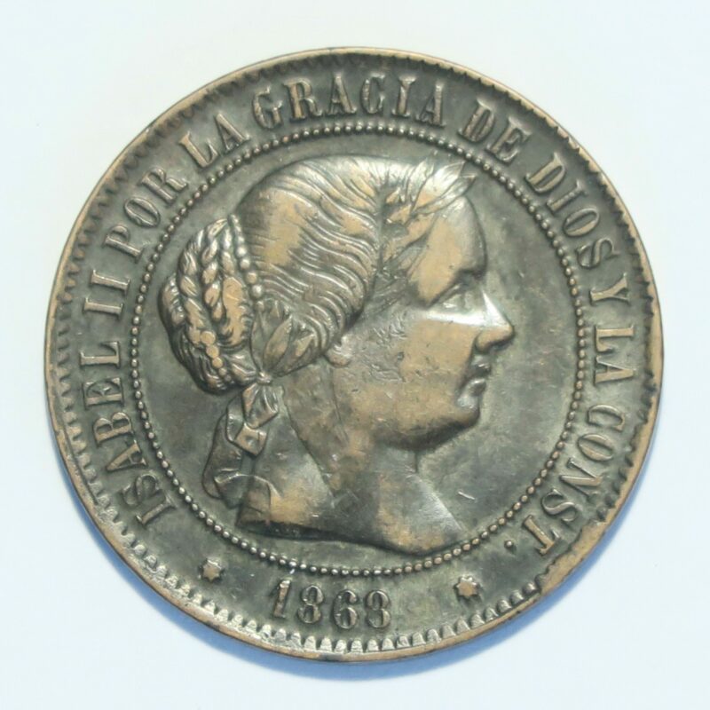 Spain 5 Centimos 1868