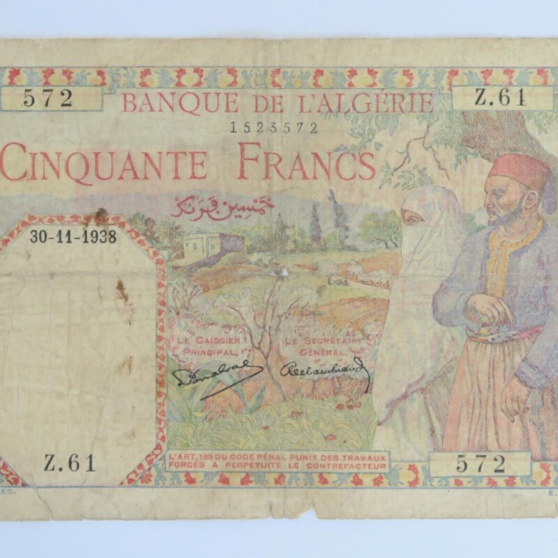 Tunesia 50 Francs 1938