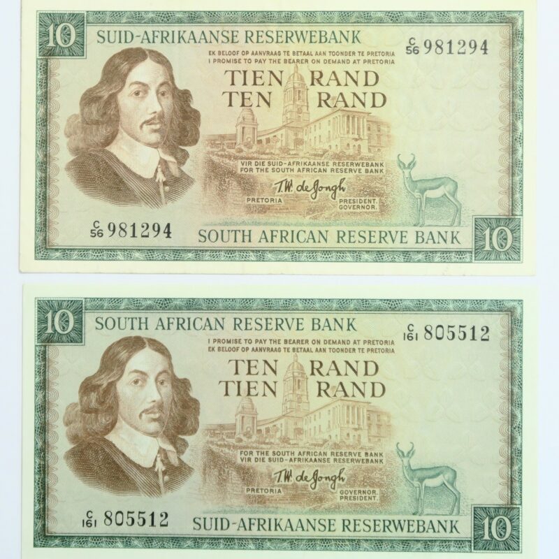 Sth Africa 10 Rand Pair 1967