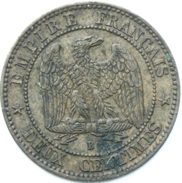 1857B Two Centimes gVF