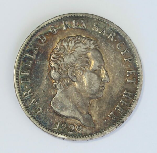 Sardinia 5 Lire 1828