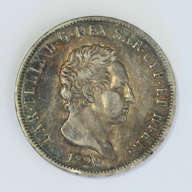 Sardinia 5 Lire 1828