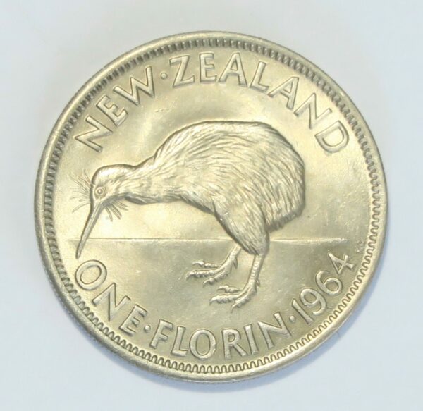 NZ 1964 Florin Unc