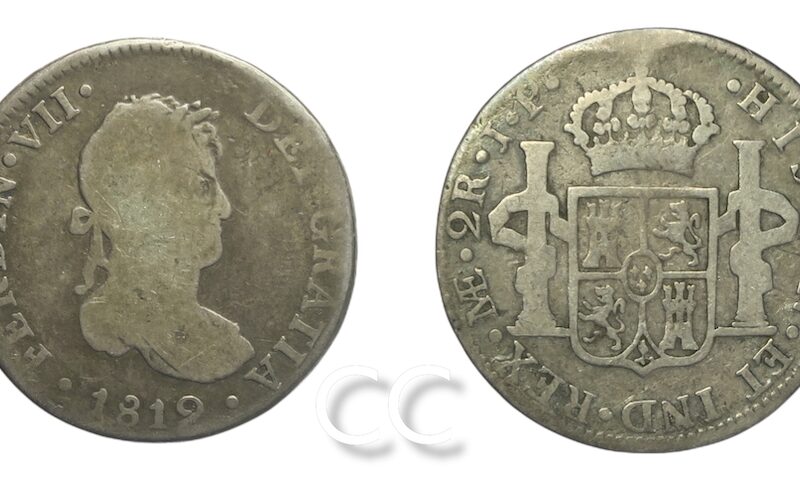 Peru Spanish Rule ,2 Reals 1819