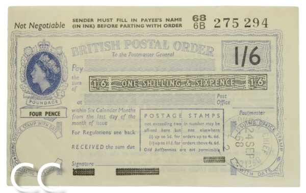 British Postal Order 1968
