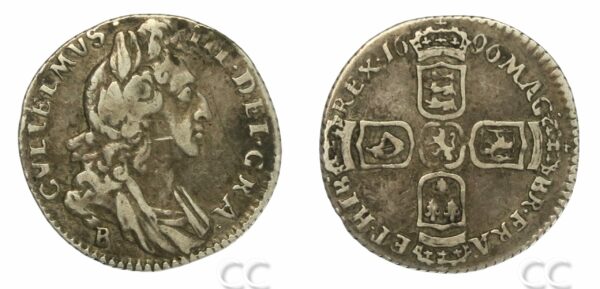William III Sixpence 1696B