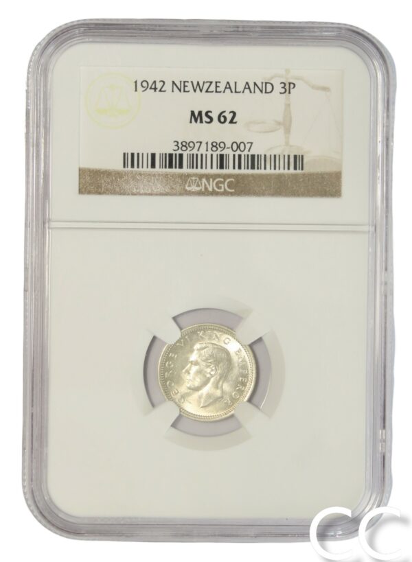1942 Threepence MS62, NGC