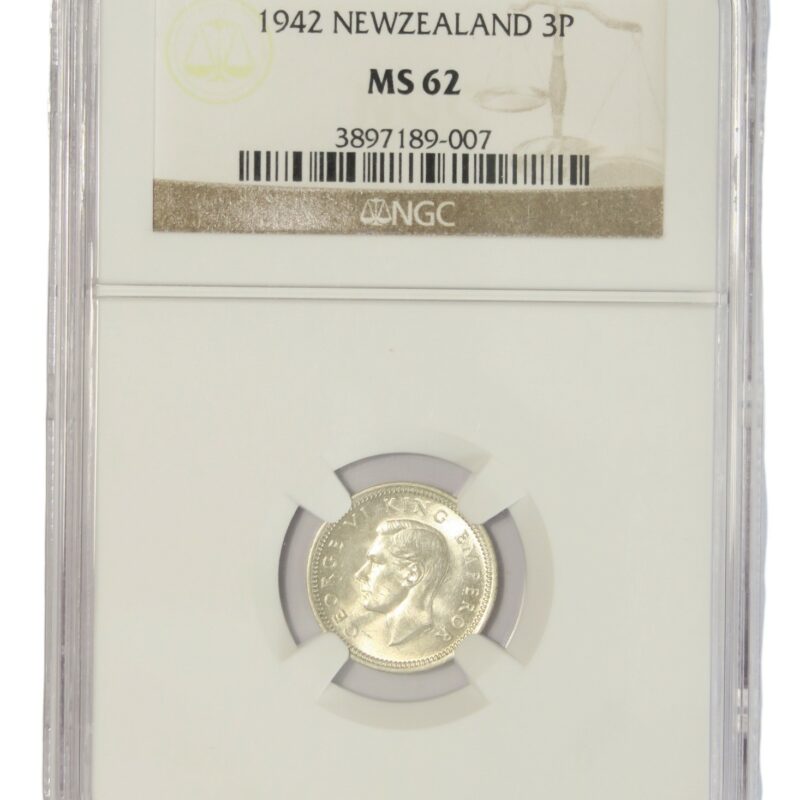 1942 Threepence MS62, NGC