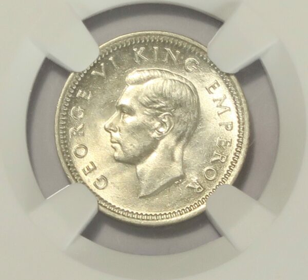 1942 Threepence MS62, NGC