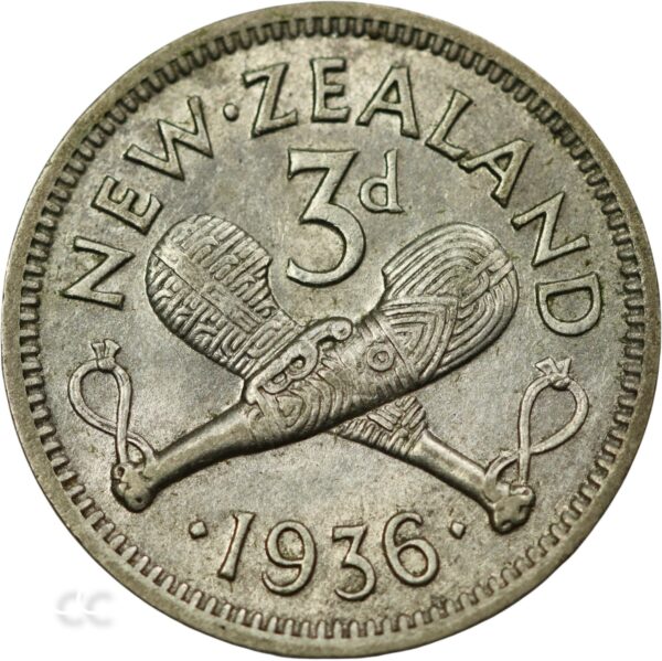 New Zealand 1936 Threepence