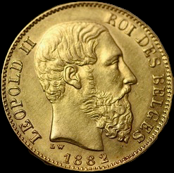 Belgium gold coin 1882