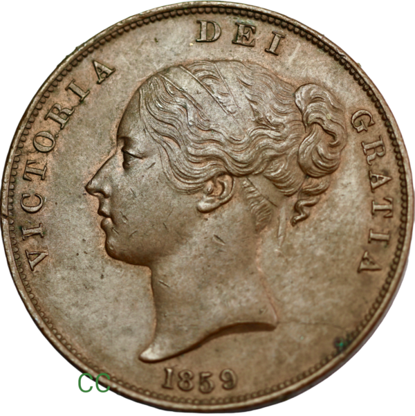 1859 scarce overdate penny