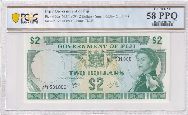 Fiji two dollars 1969