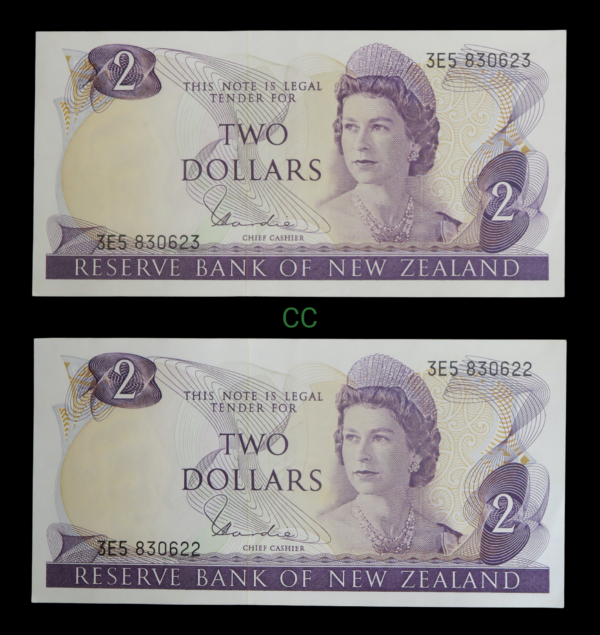 Two dollar banknote pair