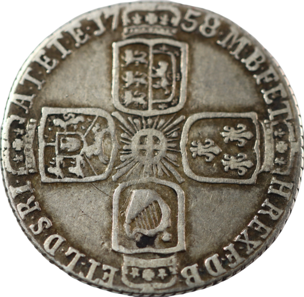 Sixpence coin 1758