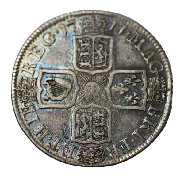 Attractive toned shilling 1711