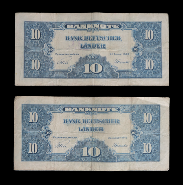 Ten deutsche marks 1949