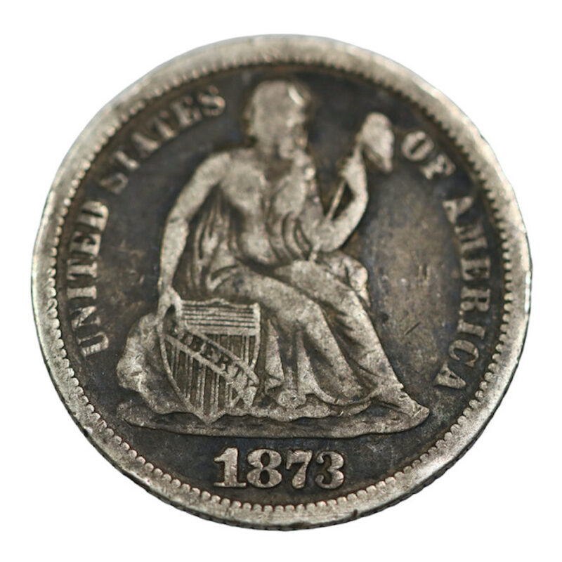 Seated liberty dime 1873