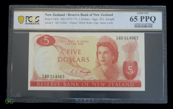 New zealand 5 dollars knight