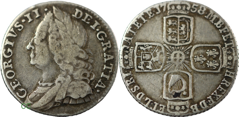 George second sixpence 1758