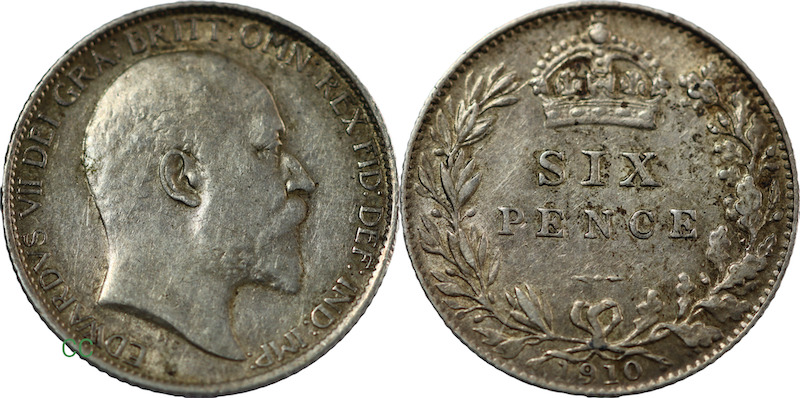 1910 sixpence
