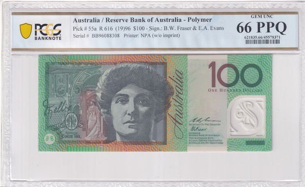Australia 1996 hundred dollars gem 66