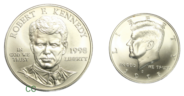 Kennedy memorial 2 coin set