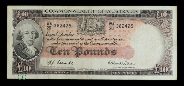 Australia ten pounds 1954