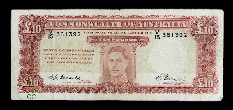 Australia ten pounds 1949