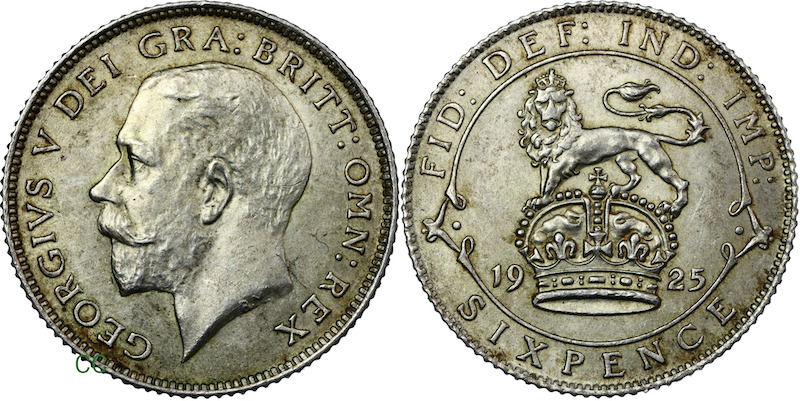 1925 sixpence