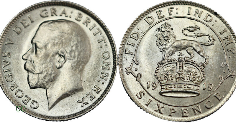 George fifth sixpence 1919