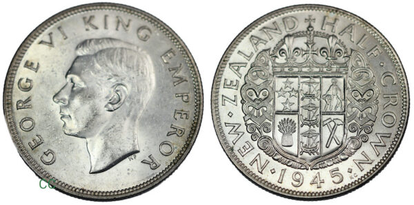 1945 new zealand halfcrown