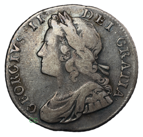1736 shilling with young bust