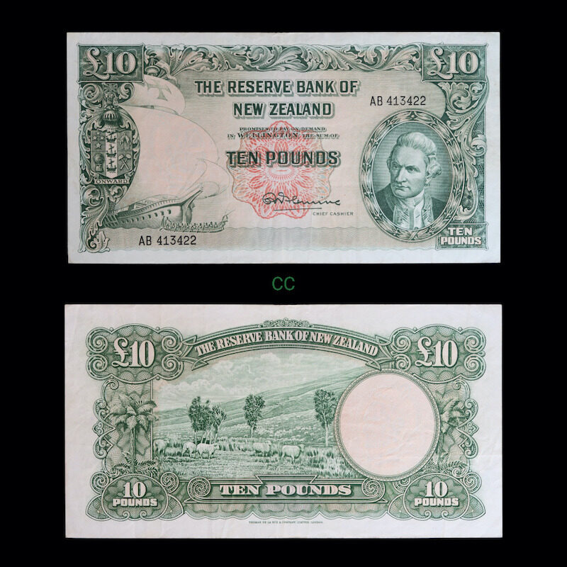 New zealand 10 pounds 1956