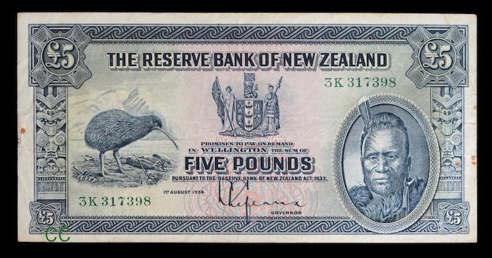 New zealand 5 pounds 1934