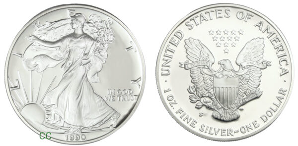 Silver eagle proof 1990s