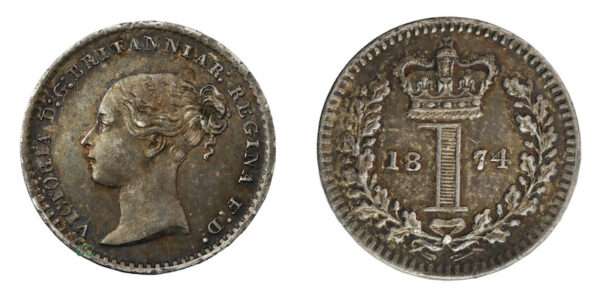 British silver penny 1874