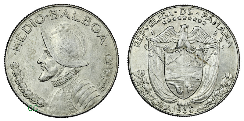 Panama half balboa 1966