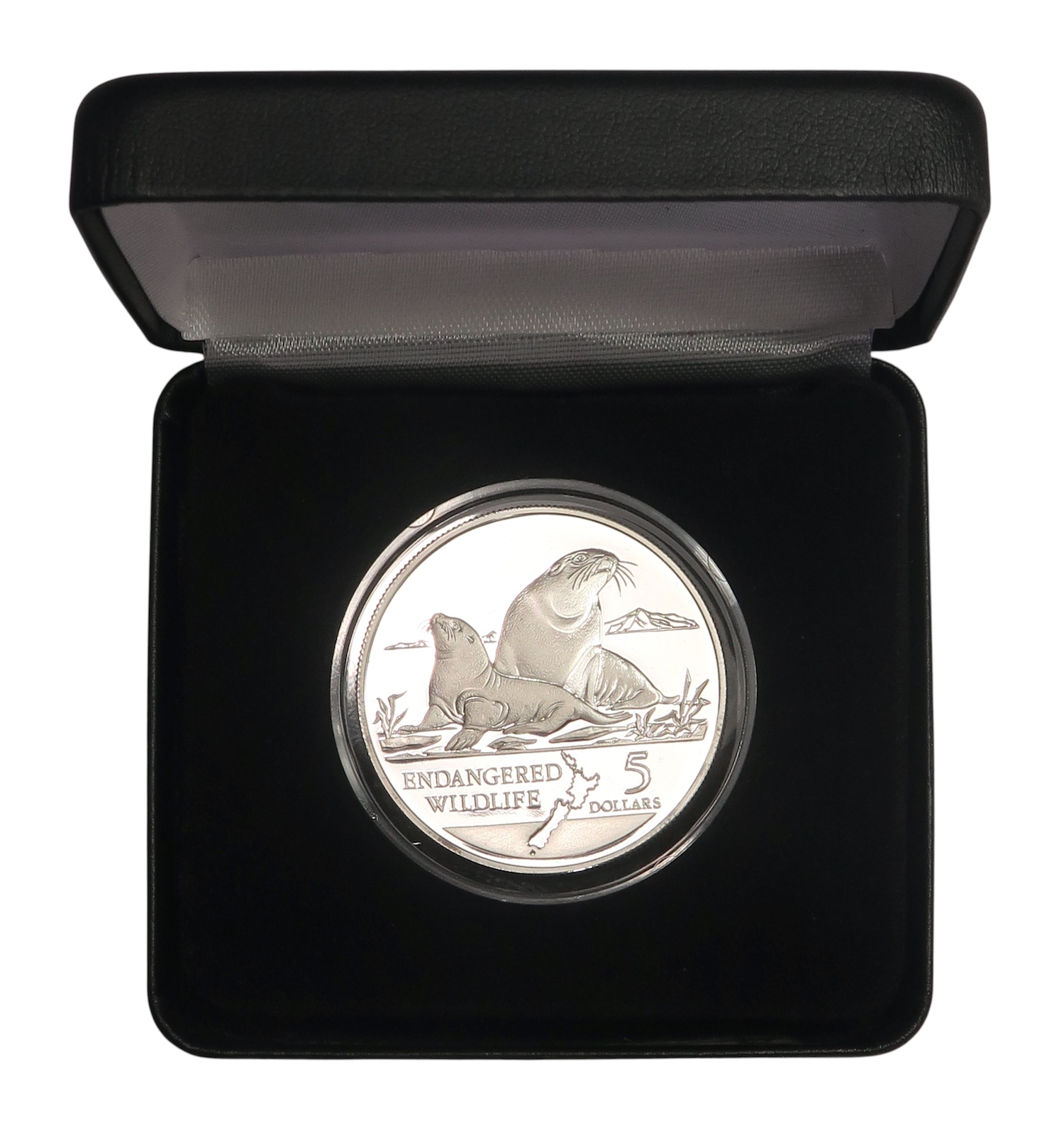 $5 Endangered Wildlife 1993 Proof, Hooker Sea Lions