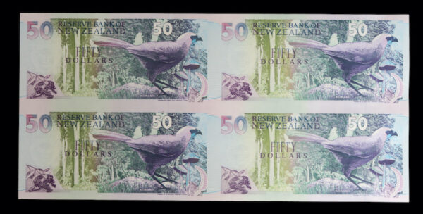 Zealand uncut 4 banknotes 1992