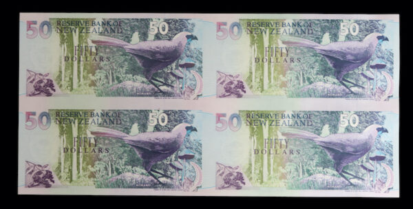 Zealand uncut 4 banknotes 1992
